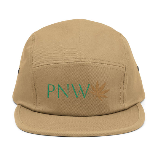 PNW Embroidered 5-Panel Cap β Discreet Leaf & Evergreen Hat