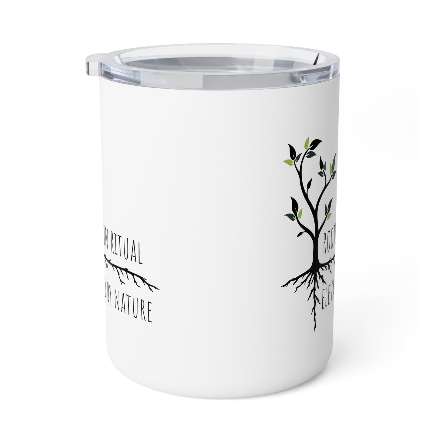 Insulated Coffee Mug 10oz — Rooted in Ritual Elevated by Nature | Stoner Nature Lover Travel Mug