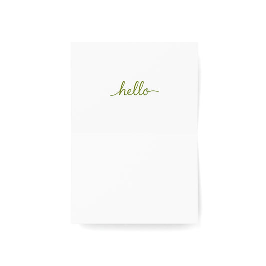 Mt. Rainier Spring Meadow Hiking Silhouette Greeting Card — Pack of 1/10/30/50