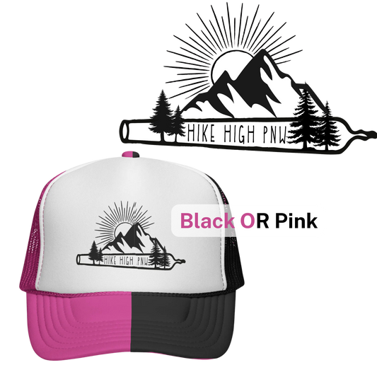 Trucker Cap — 'Hike High PNW' Joint - Mountain Landscape