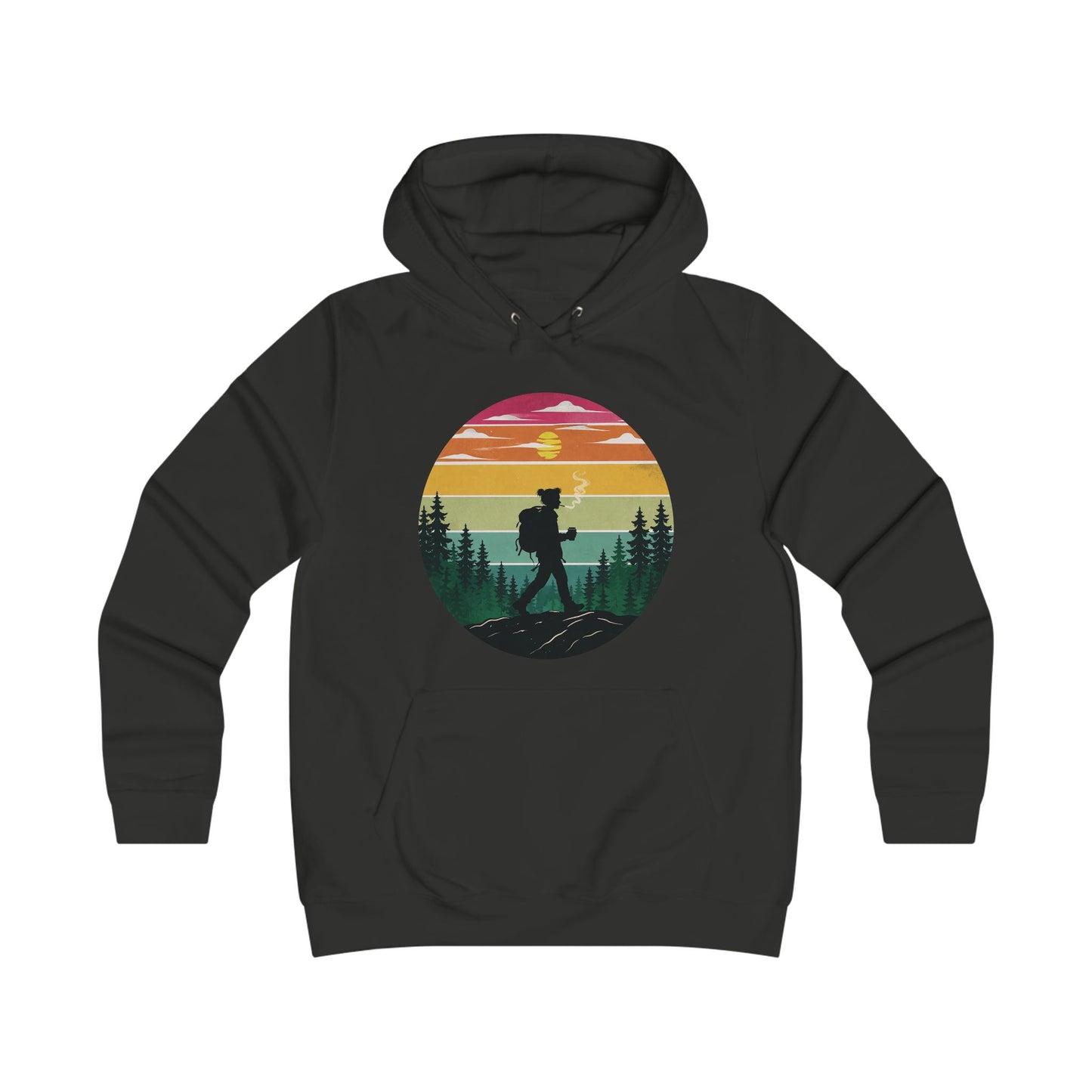 Stay High Pnw Hoodie — Retro Hiking Graphic Pullover for Cozy Pnw Mornings